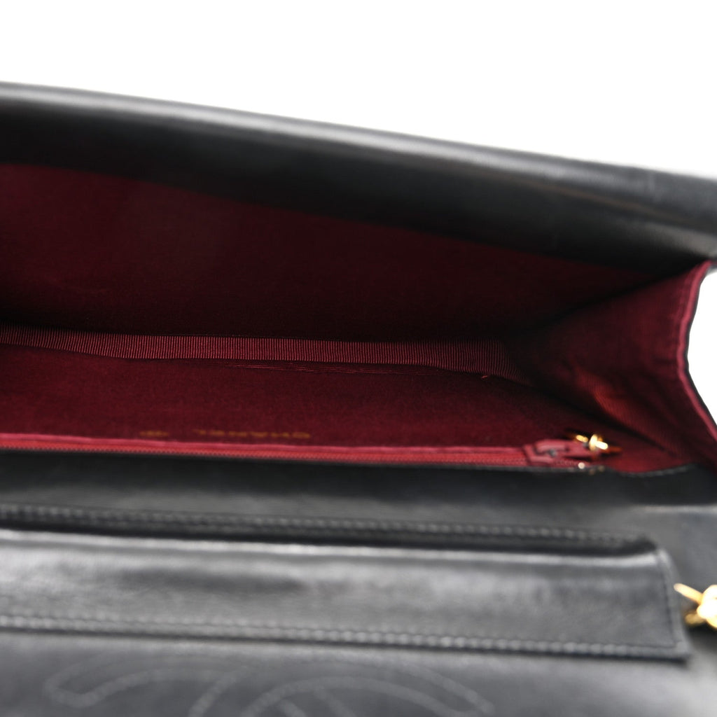 Lambskin Quilted Flap Bag Black