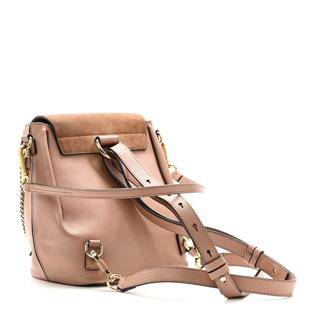 Suede Calfskin Medium Faye Backpack Nougat