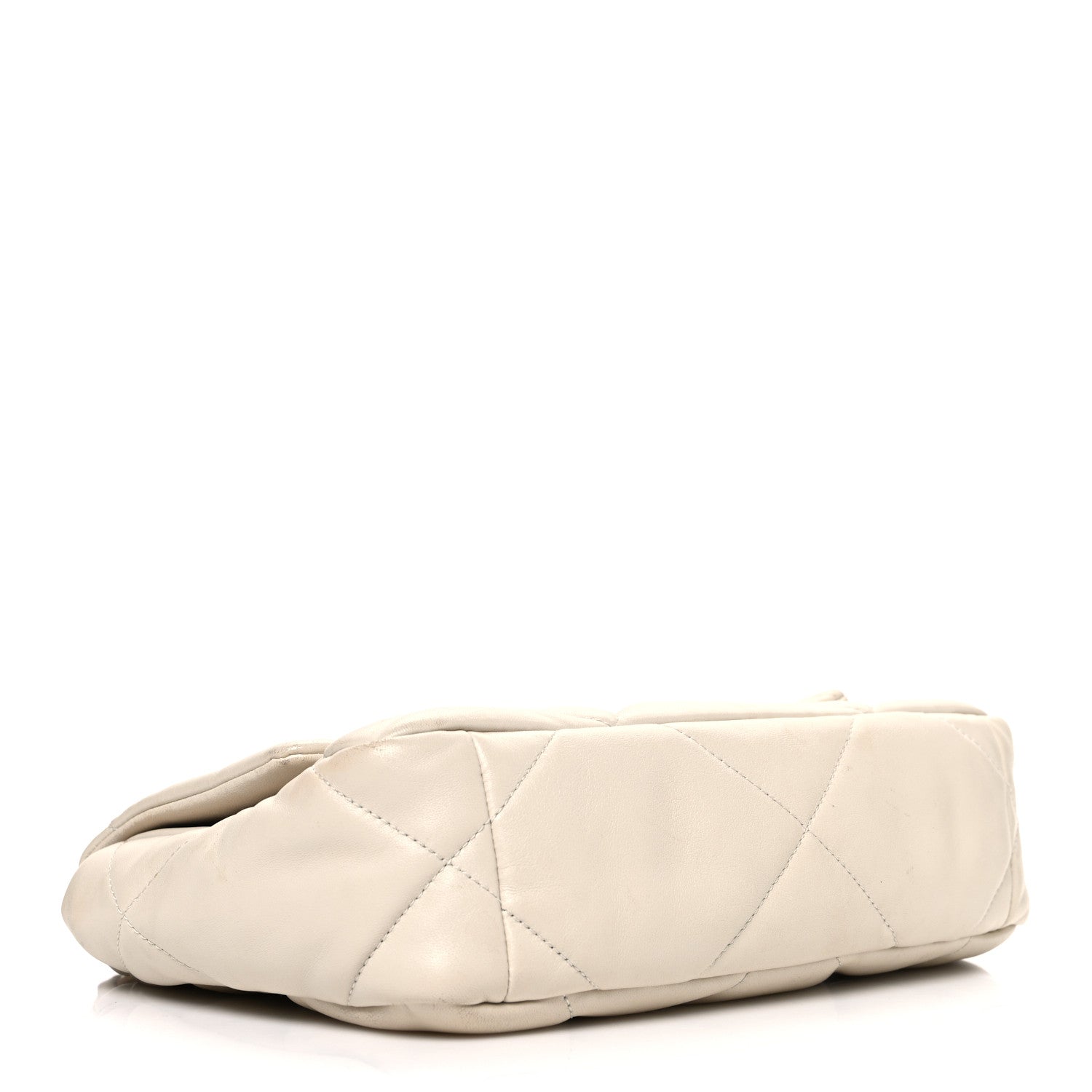 Goatskin Quilted Medium Chanel 19 Flap Beige