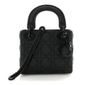 Ultra Matte Calfskin Cannage Mini Lady Dior Black