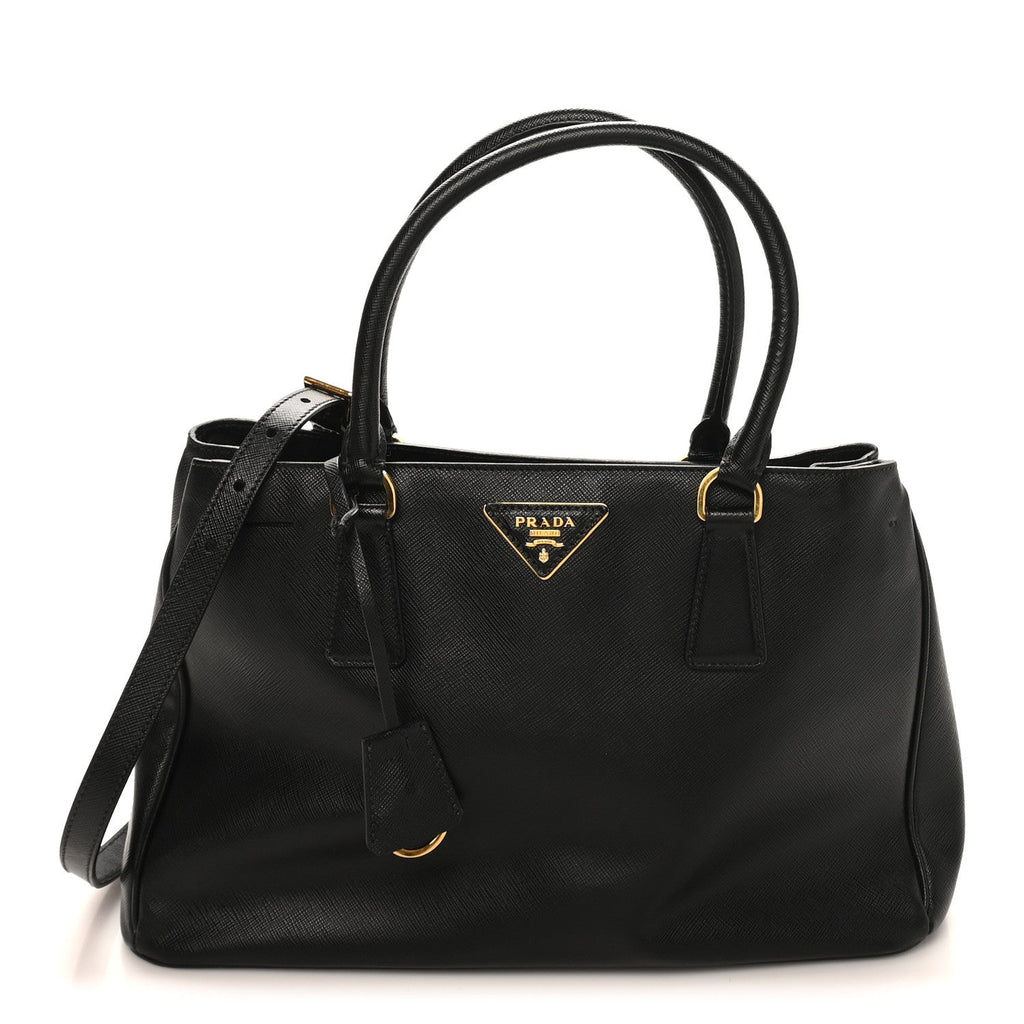 Saffiano Lux Medium Tote Black