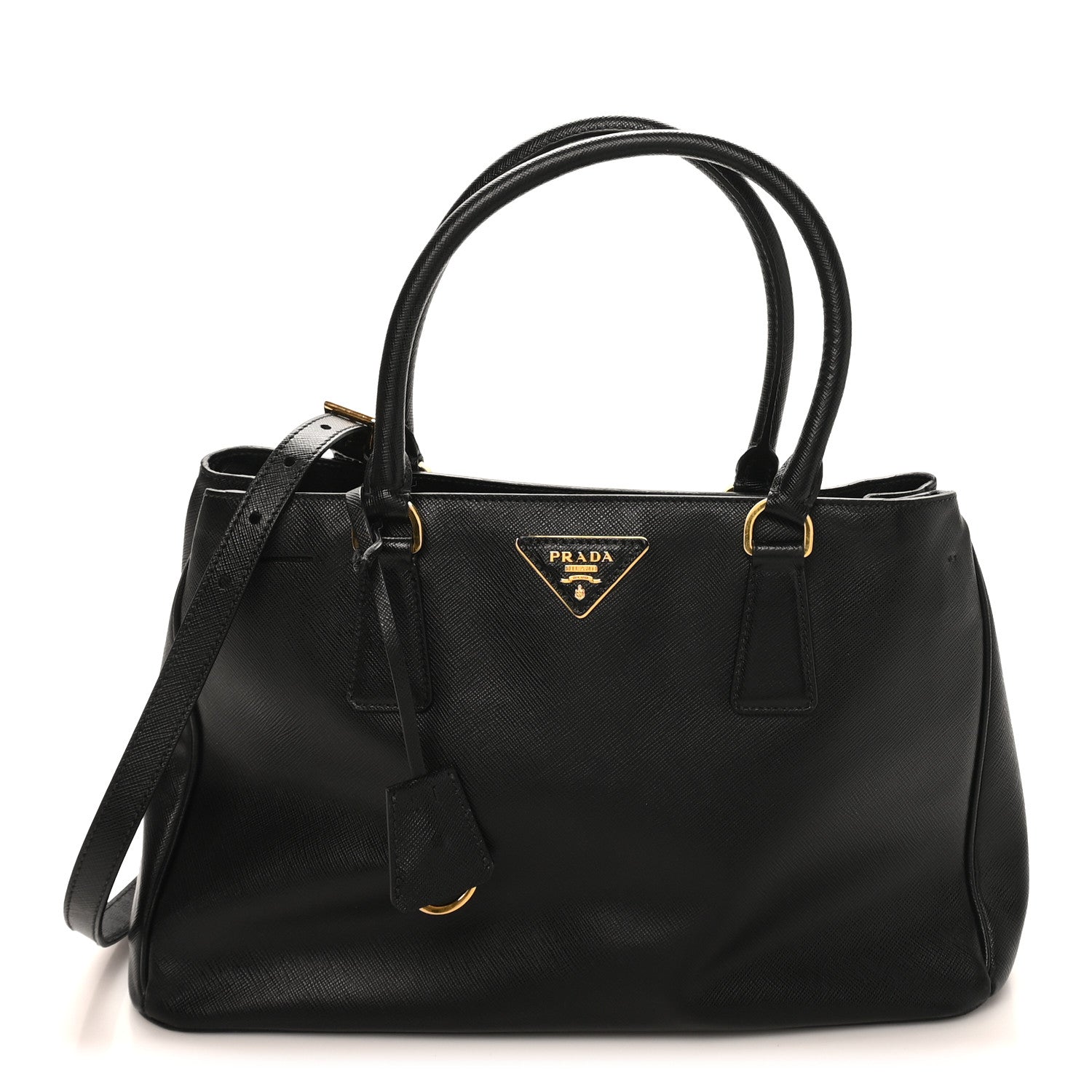 Saffiano Lux Medium Tote Black