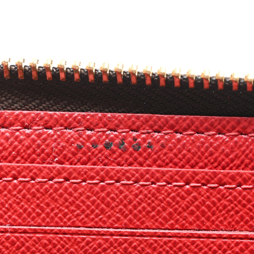 Damier Ebene Clemence Wallet Cherry