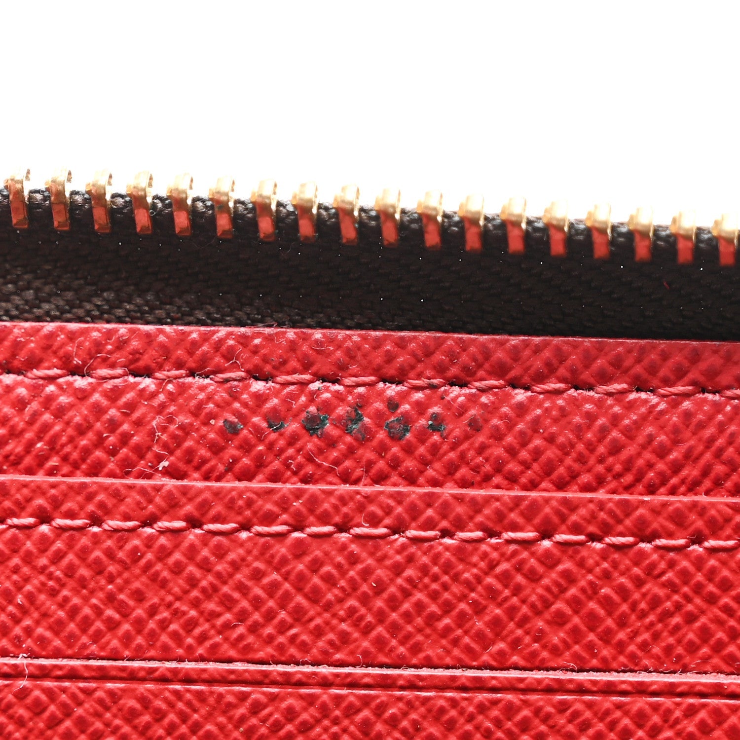 Damier Ebene Clemence Wallet Cherry