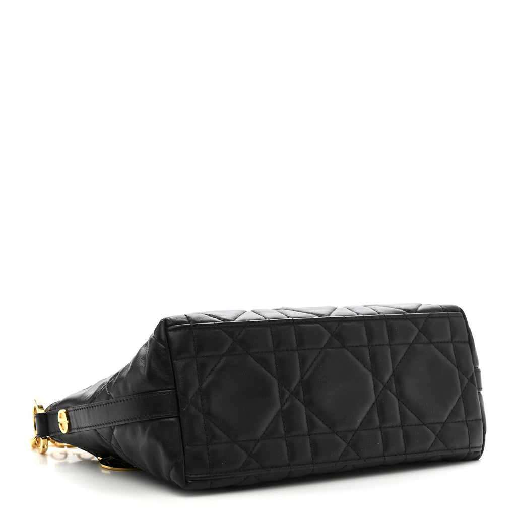 Lambskin Macrocannage DiorStar Hobo Bag Black