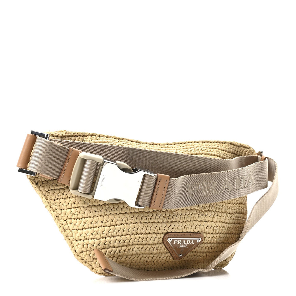 Yarn Raffia Effect Crochet Belt Bag Naturale