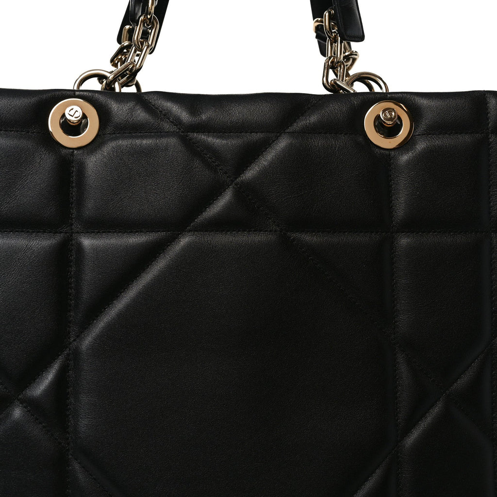 Calfskin Archicannage Large Essential Tote Black
