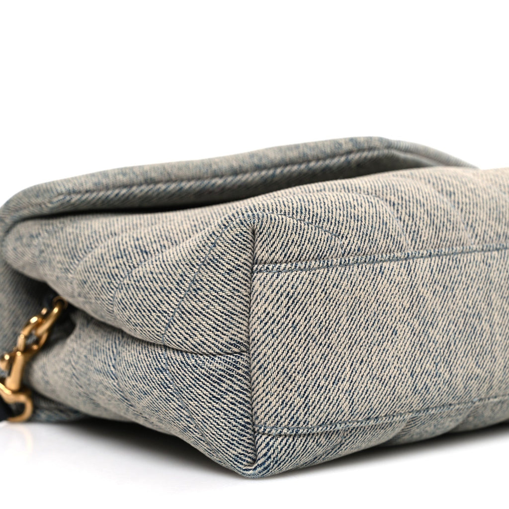 Denim Y Quilted Monogram Toy Loulou Crossbody Bag Grey
