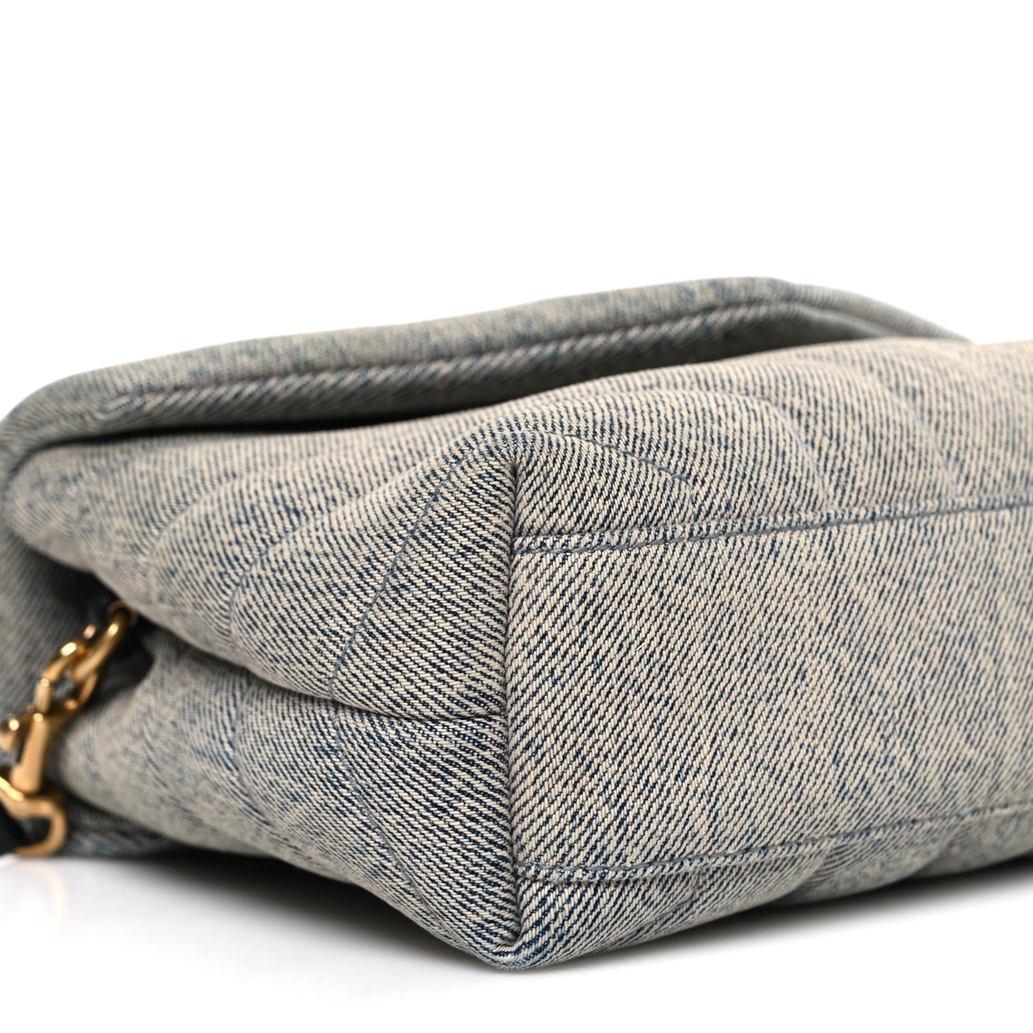 Denim Y Quilted Monogram Toy Loulou Crossbody Bag Grey