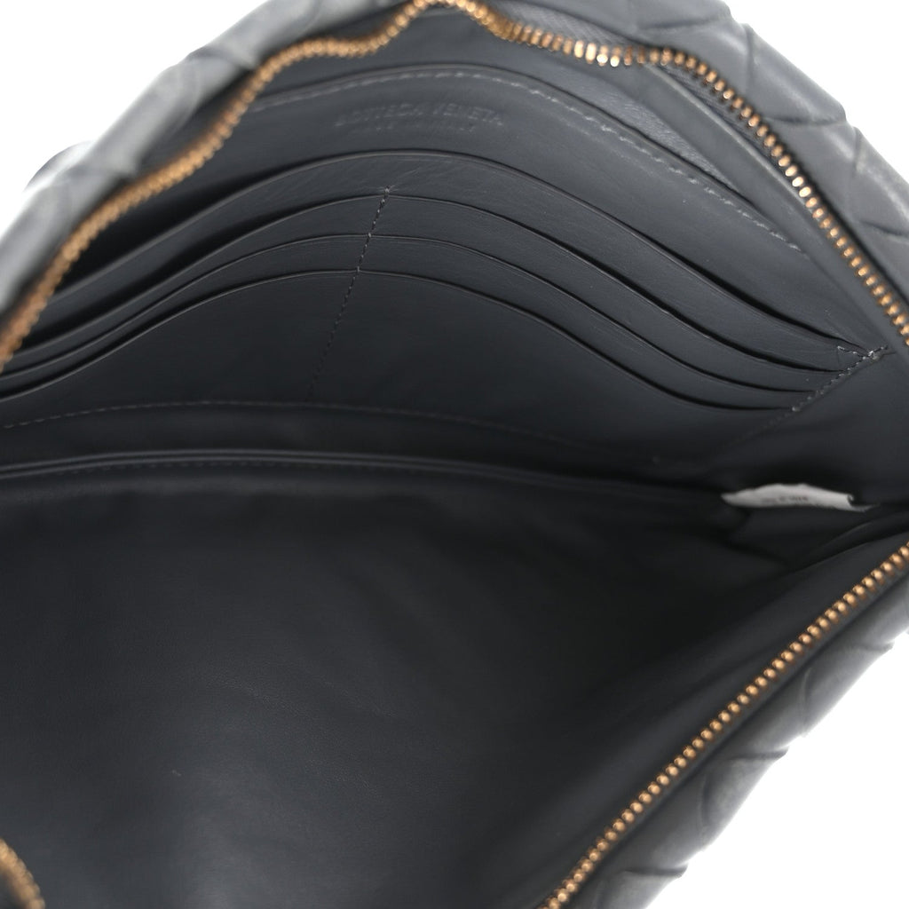 Nappa Intrecciato Small Zip Pouch Thunder