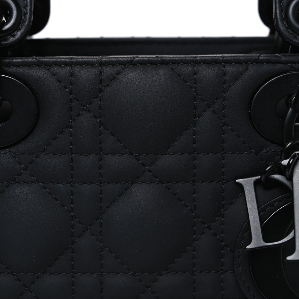 Ultra Matte Calfskin Cannage Small My ABCDior Lady Dior Black