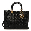 Lambskin Cannage Large Lady Dior Black