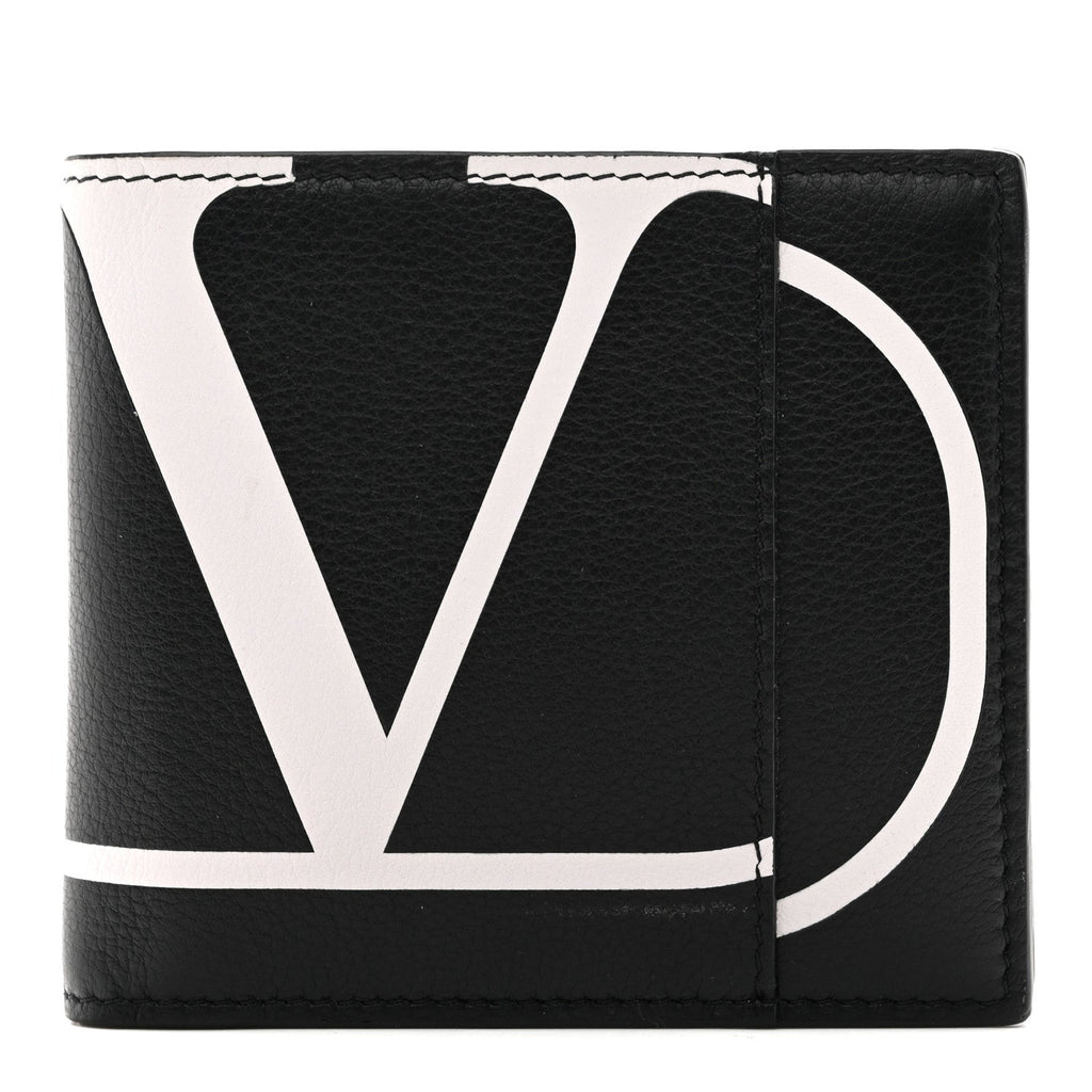 Calfskin Go Logo Bi-Fold Wallet Black