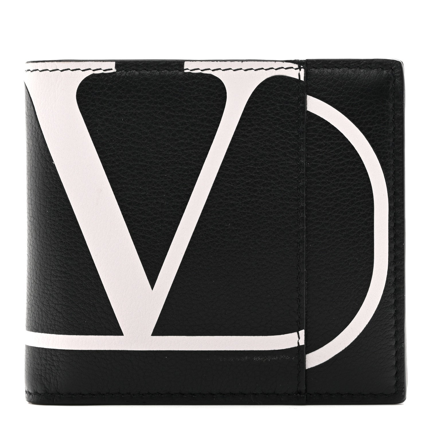 Calfskin Go Logo Bi-Fold Wallet Black