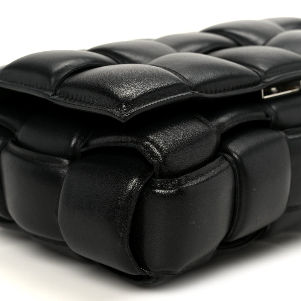 Nappa Maxi Intreccio Padded Cassette Crossbody Bag Black