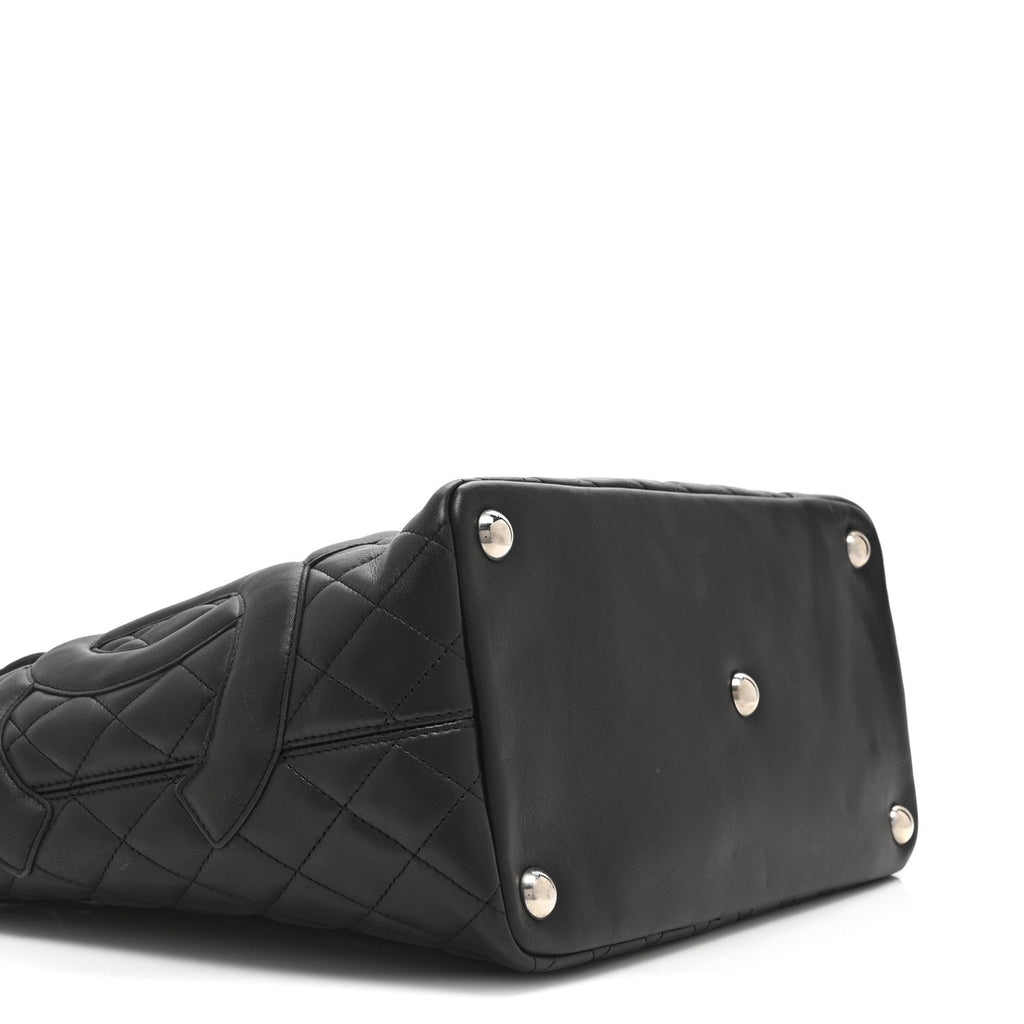 Calfskin Quilted Large Cambon Tote Black