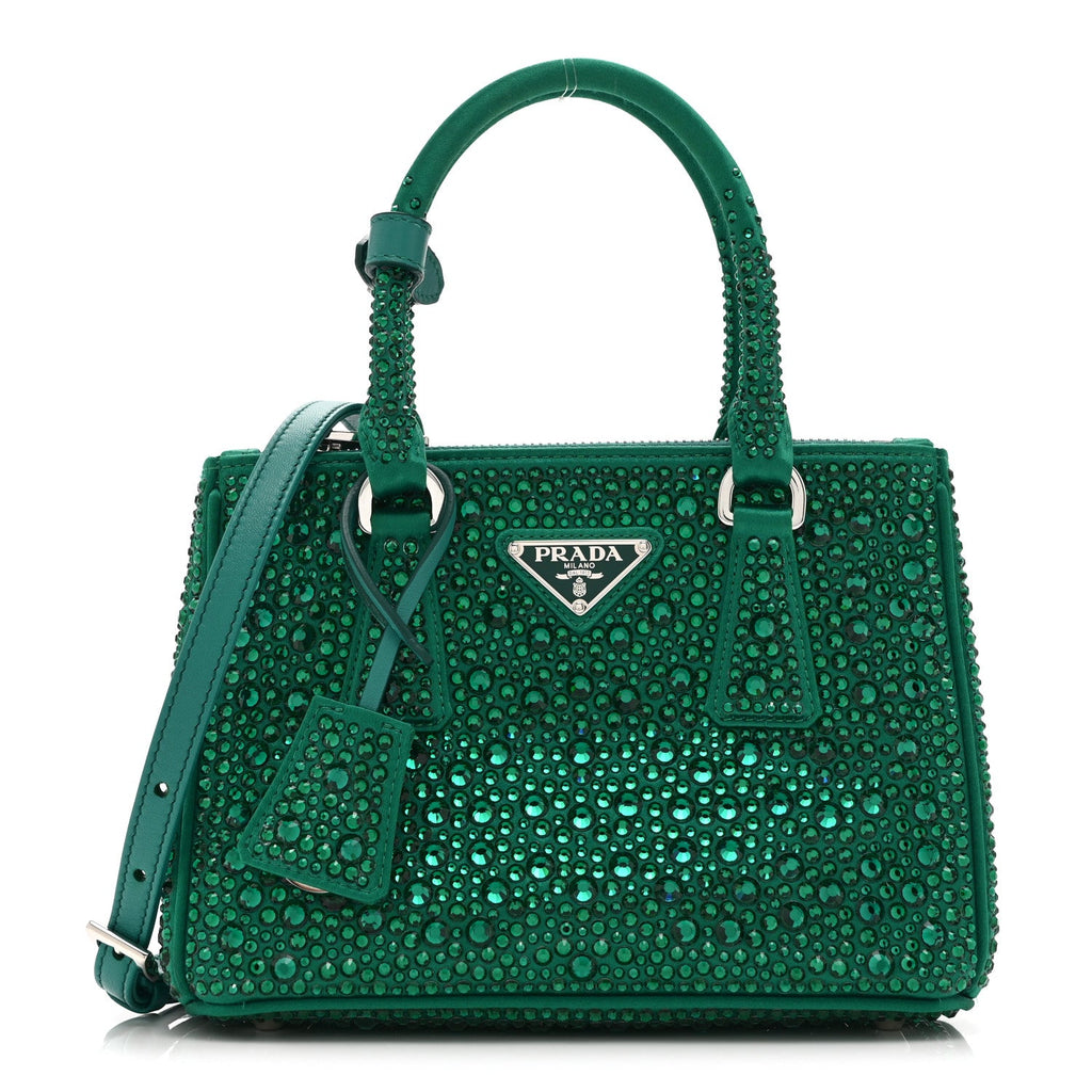 Satin Crystal Mini Galleria Double Zip Tote Mango