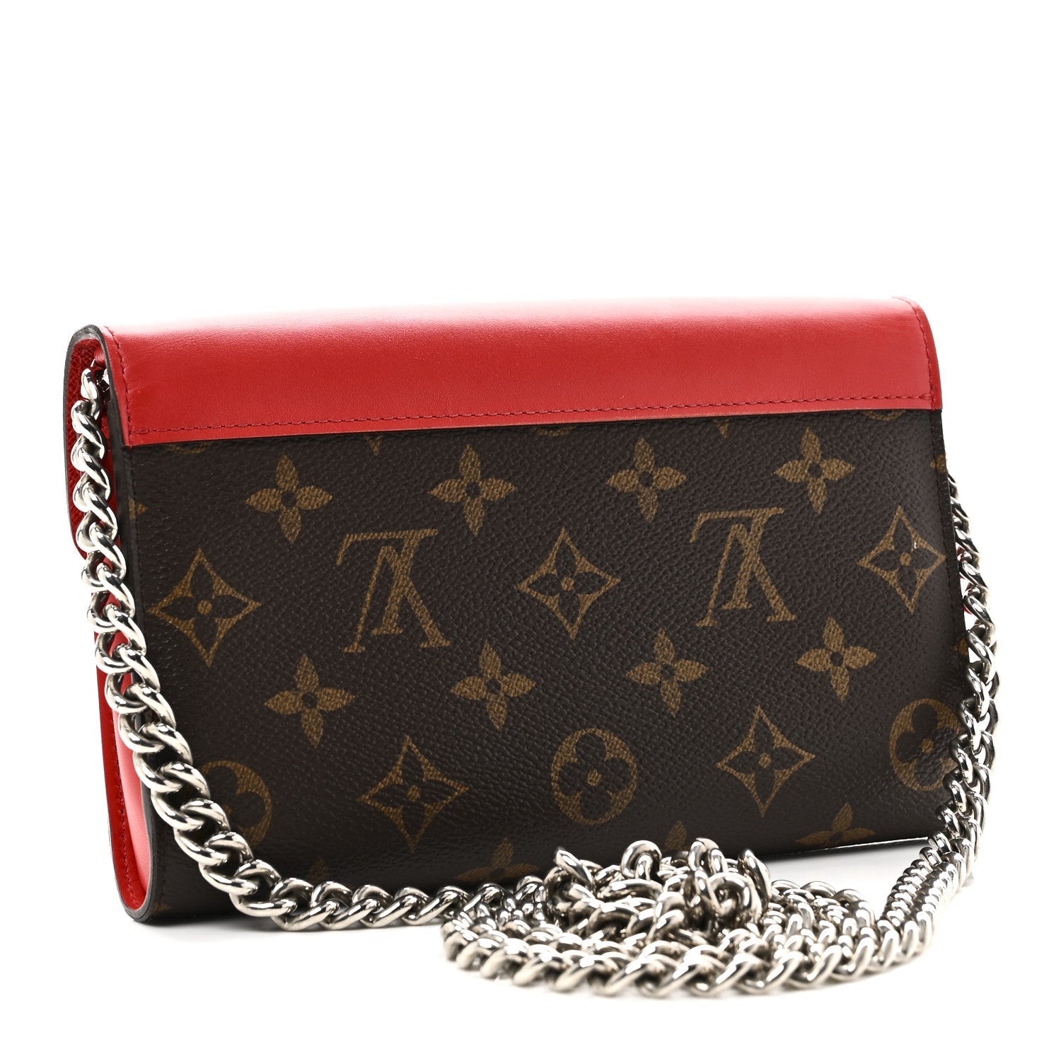 Monogram Tribal Mask Chain Wallet Rouge