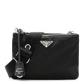 Re-Nylon Saffiano Re-Edition 2000 Double Zip Crossbody Bag Black