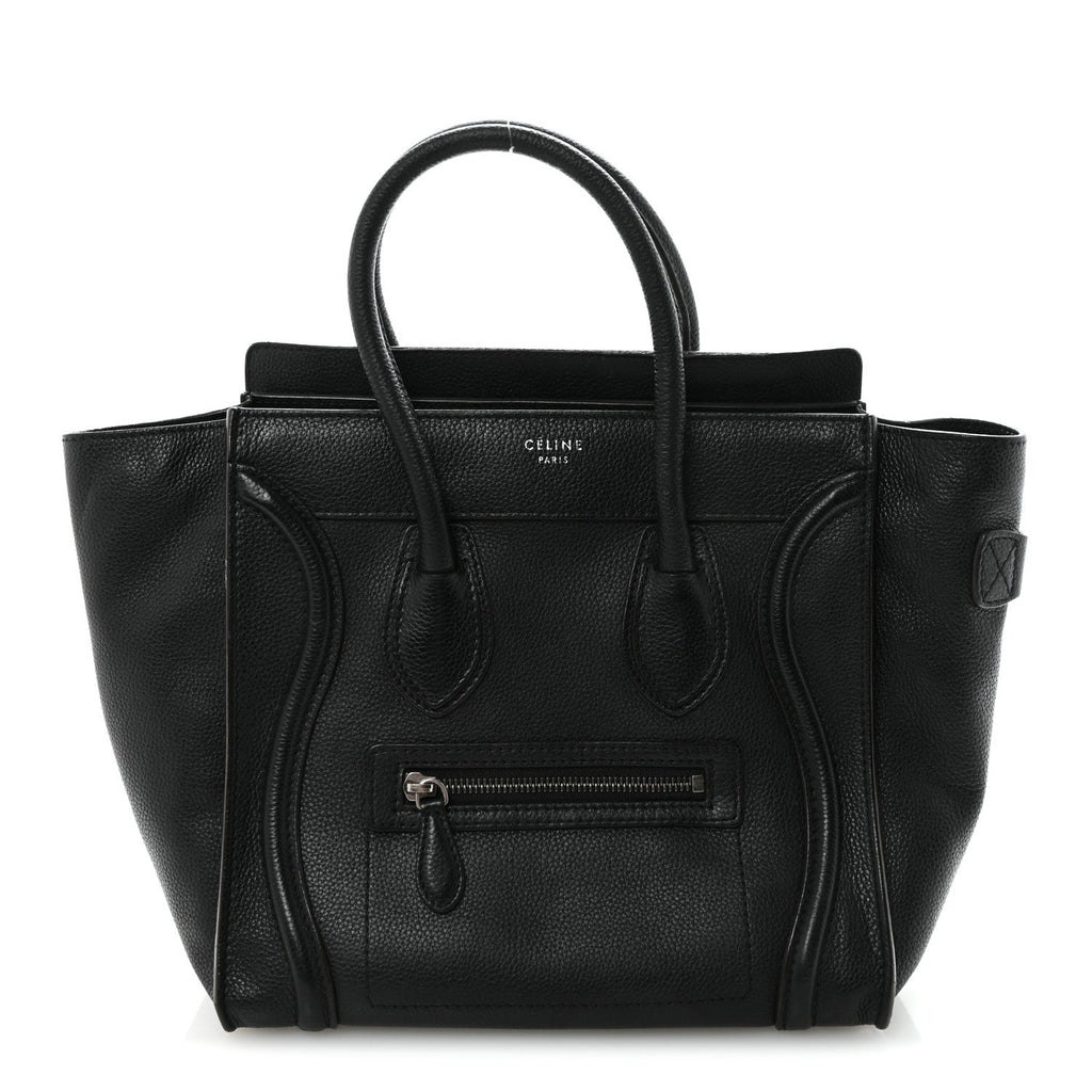Drummed Calfskin Micro Luggage Black