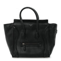 Drummed Calfskin Micro Luggage Black