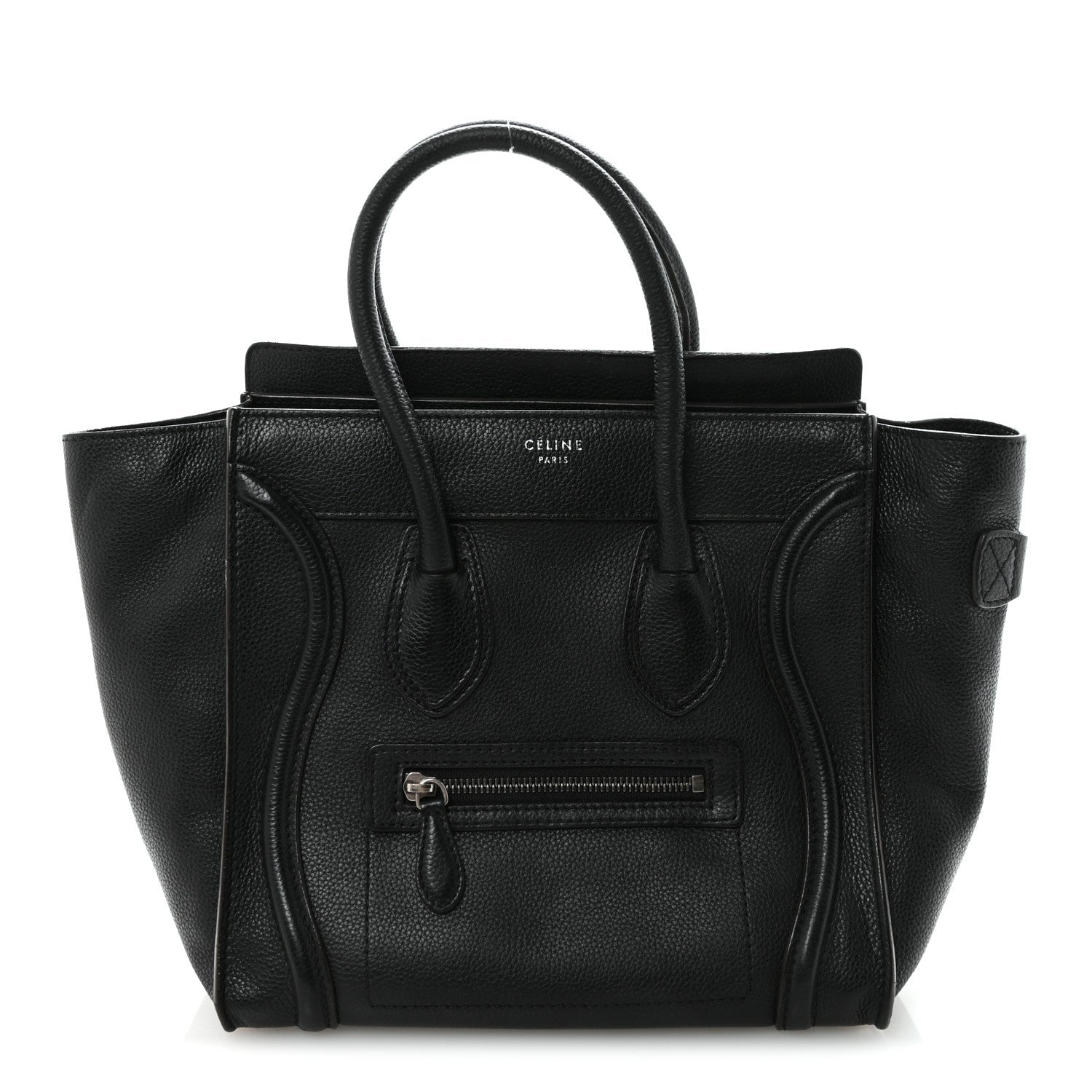 Drummed Calfskin Micro Luggage Black