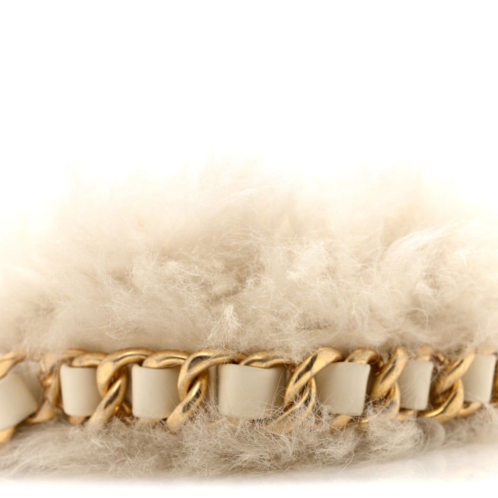 Fantasy Fur CC Mini Flap Bag White