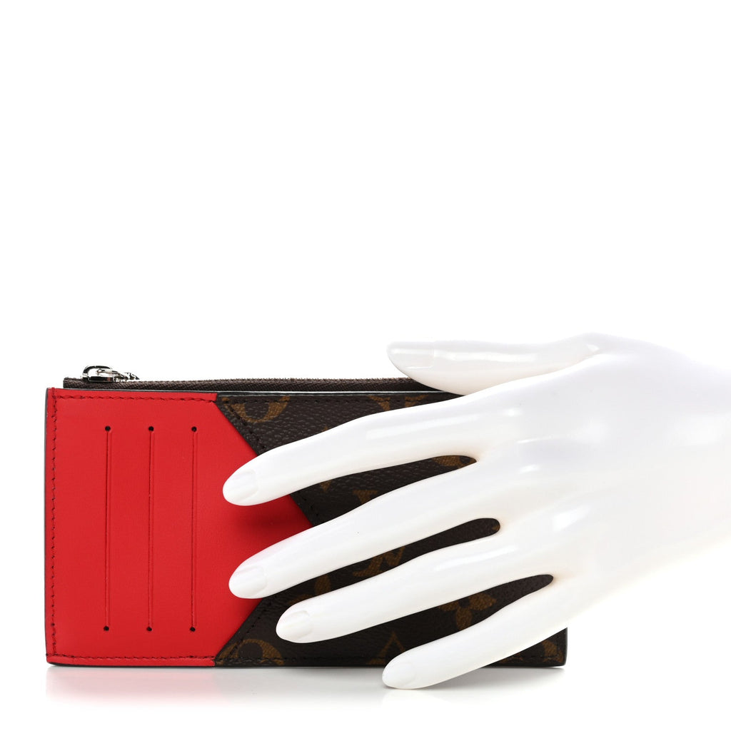 Monogram Calfskin Coin  Holder Red