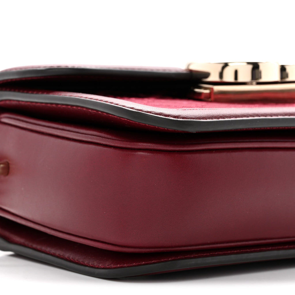 Crepe Wool Silk GG Monogram Go Small Shoulder Bag Rosso Ancora
