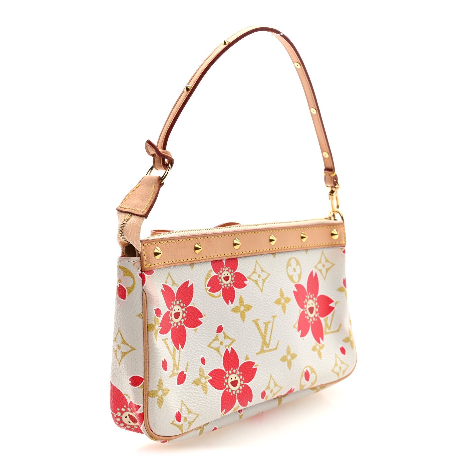 Monogram Cherry Blossom Pochette Accessories Red