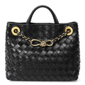 Nappa Intrecciato Small Andiamo With Chain Shoulder Bag Black