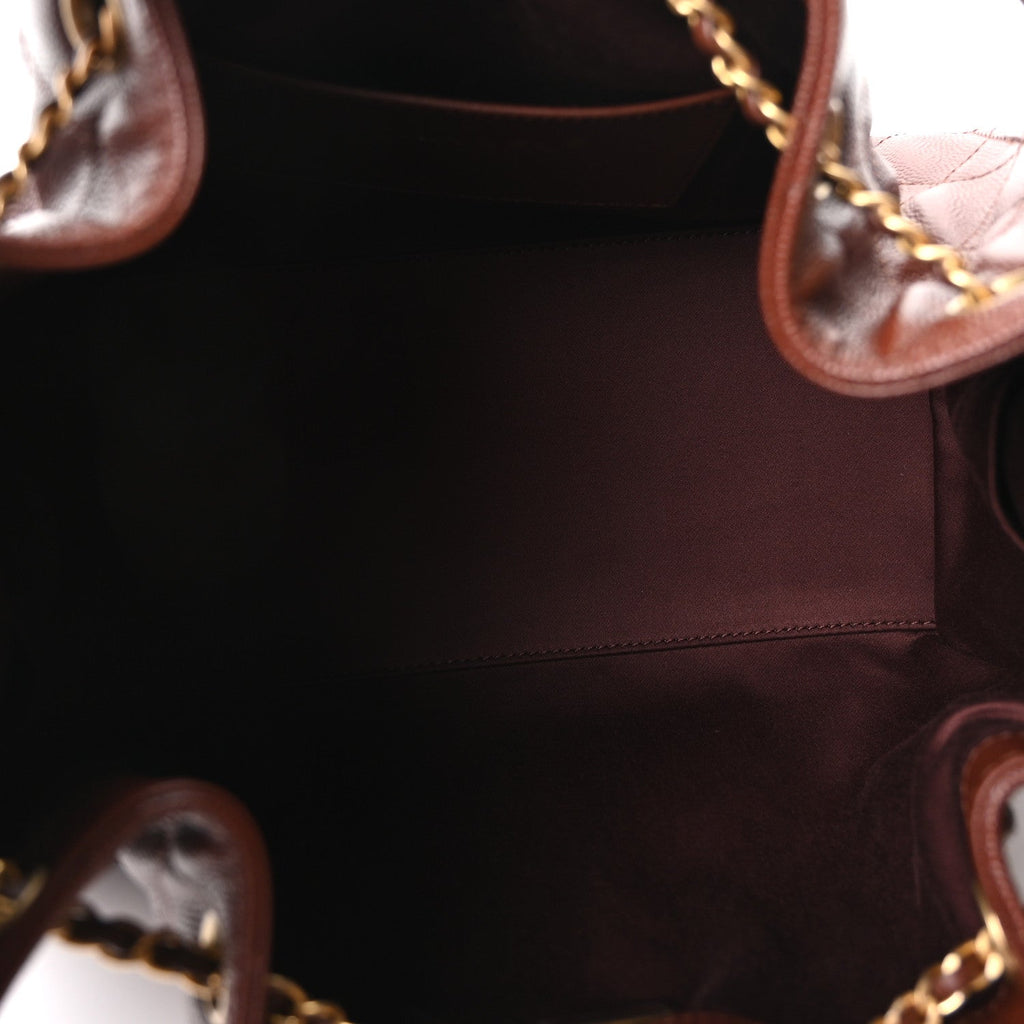 Caviar Quilted Small Chanel 25 Handbag Brown