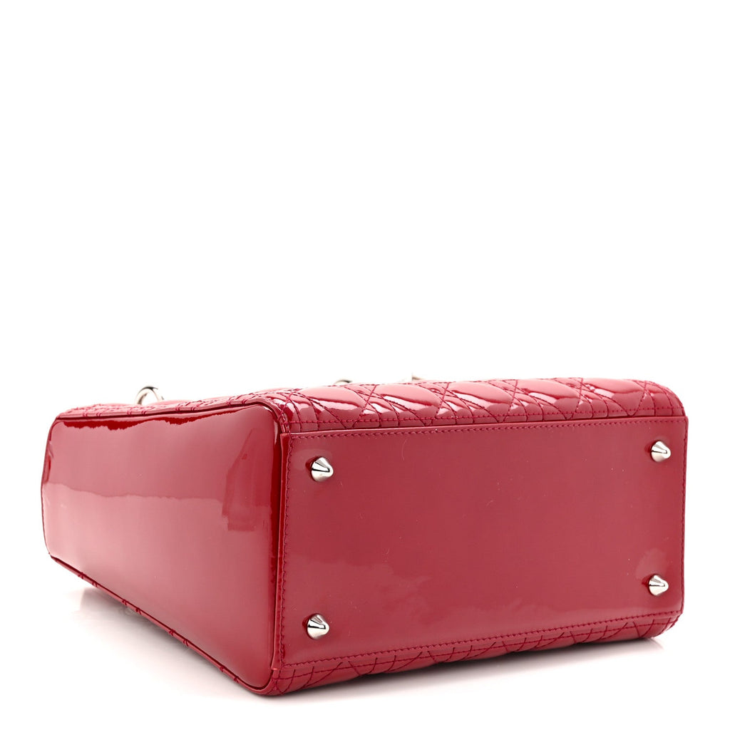 Patent Cannage Medium Lady Dior Red