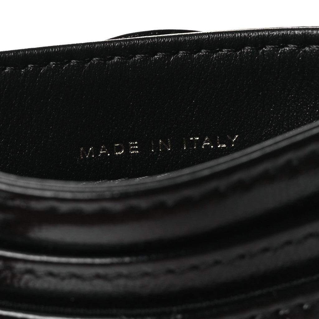 Shiny Crumpled Calfskin Quilted 31  Holder Black