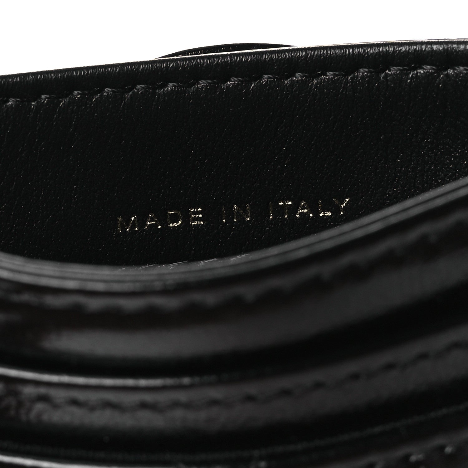 Shiny Crumpled Calfskin Quilted 31  Holder Black