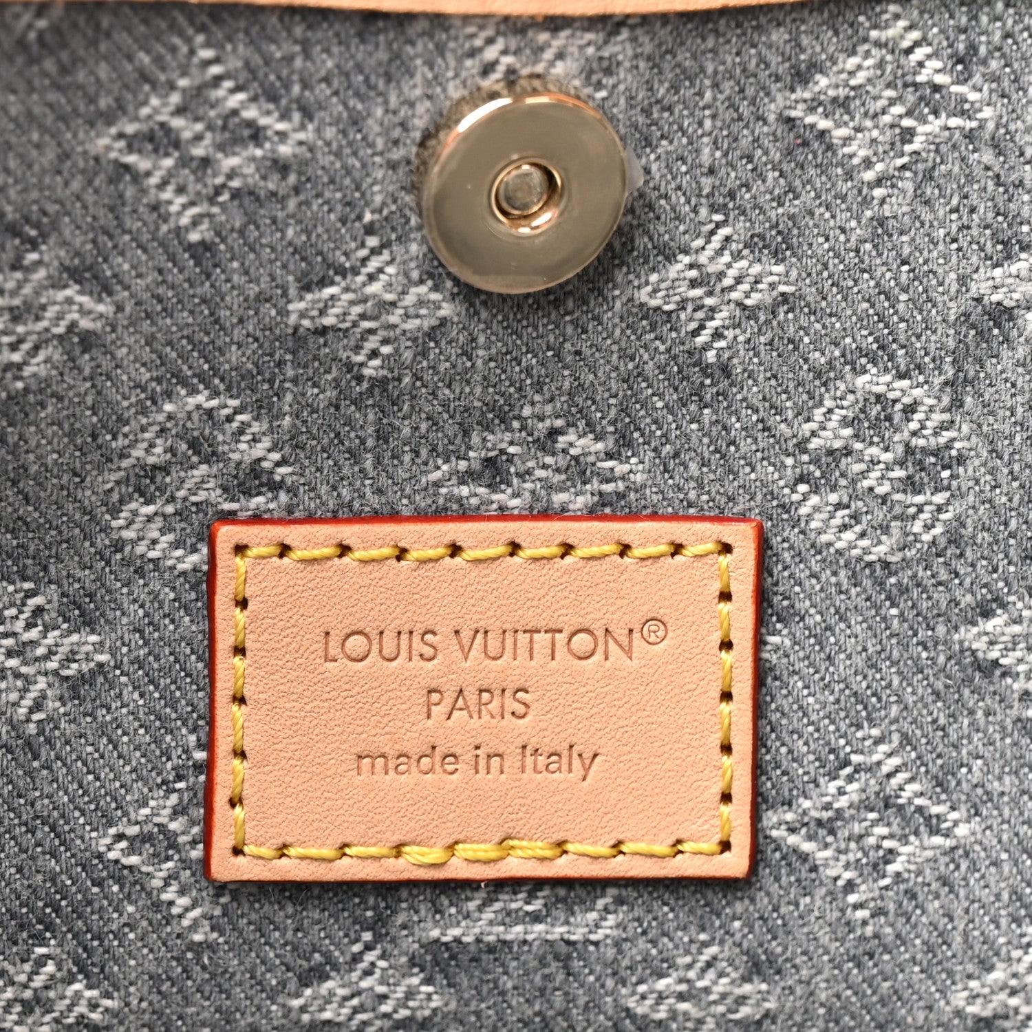 Monogram Denim CarryAll MM Washed Grey