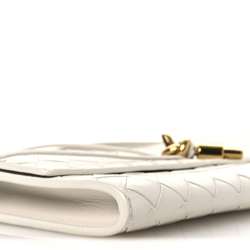 Nappa Intrecciato Long Andiamo Top Handle Clutch Sea Salt