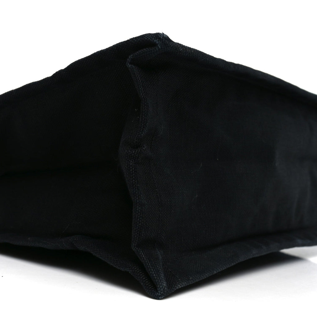 Raffia Linen Calfskin Rive Gauche Tote Black