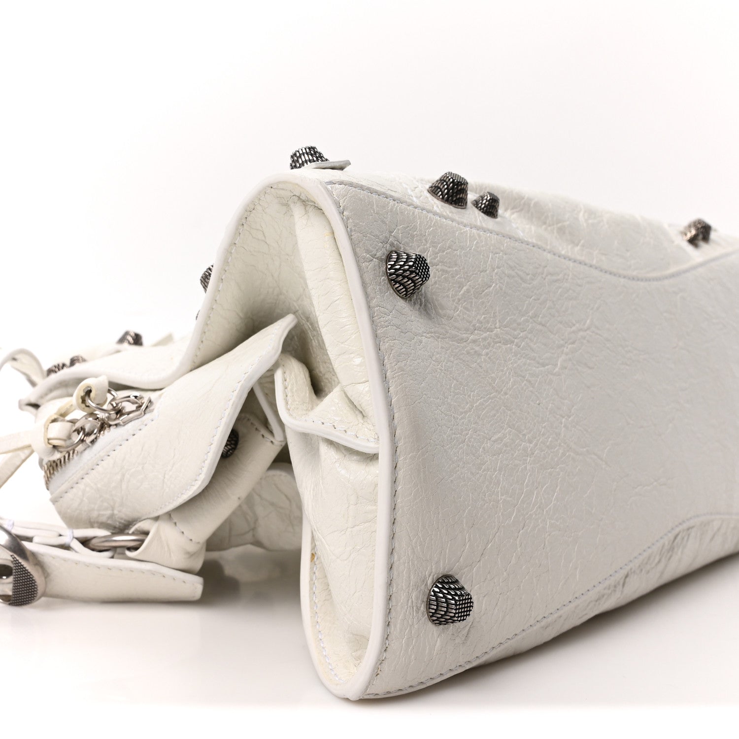 Agneau Arena Small Neo Cagole City Handbag Optic White