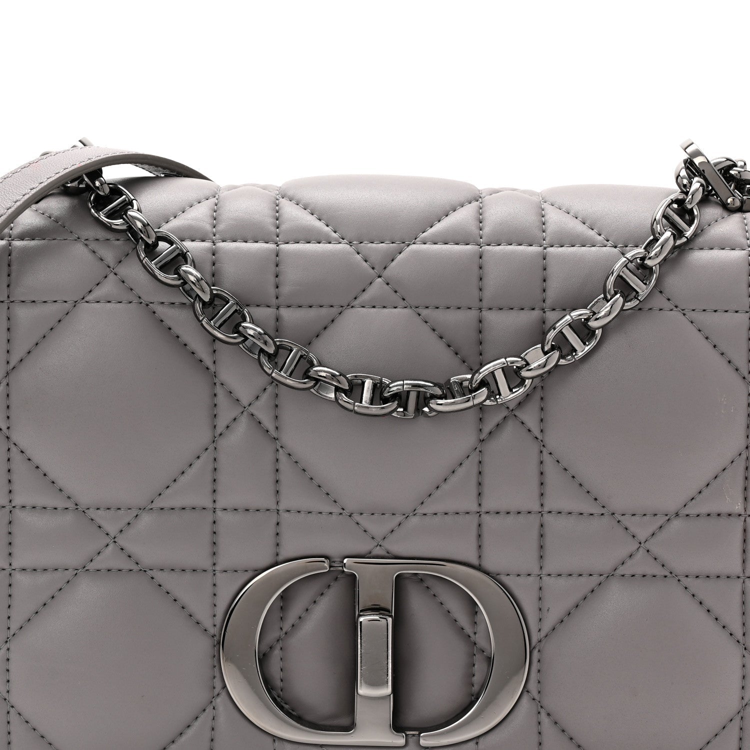 Calfskin Macrocannage Medium Caro Bag Iron Grey