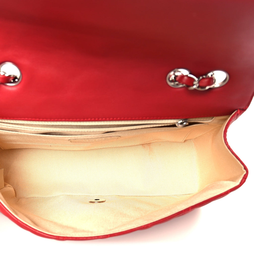 Lambskin Medium Coco Rider Flap Red