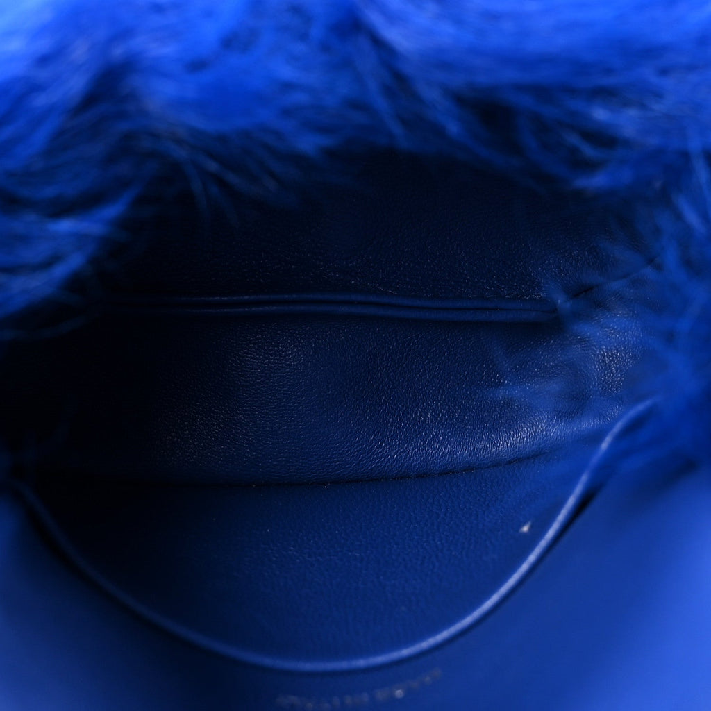 Shearling Lambskin CC Hook  Holder Blue