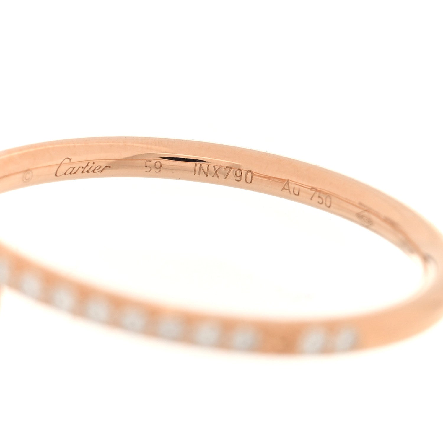 18K Pink Gold Diamond Juste Un Clou Paved Ring 59 8.75