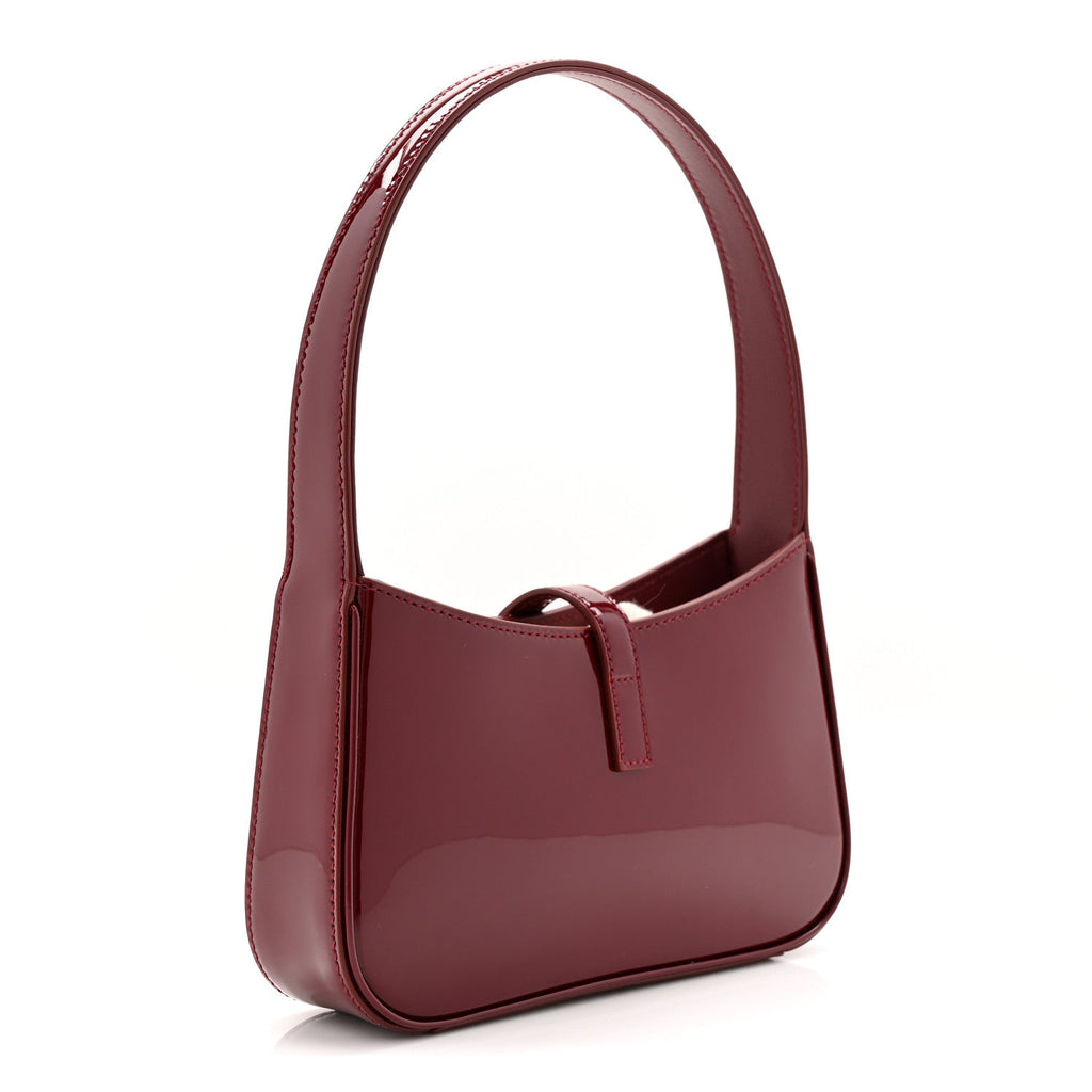 Patent Calfskin Le 5 A 7 Mini Hobo Red Grenat