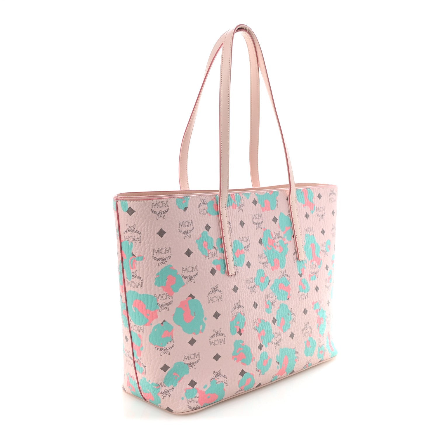 Visetos Leopard Print Medium Anya Shopper Tote  Pink