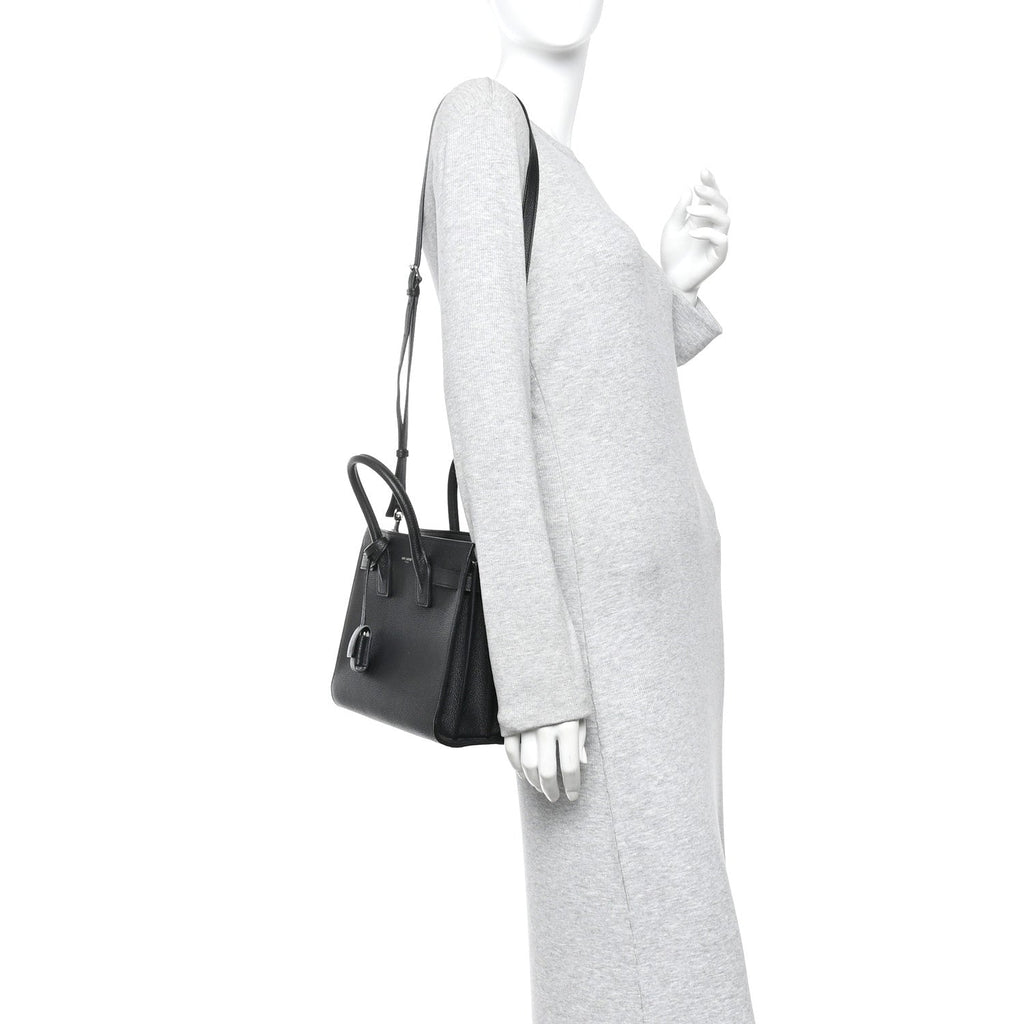 Grained Calfskin Baby Sac De Jour Coal