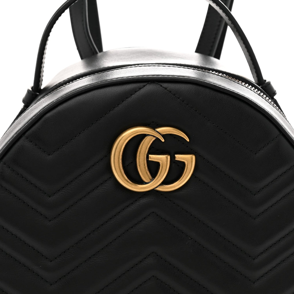Calfskin Matelasse GG Marmont Dome Backpack Black