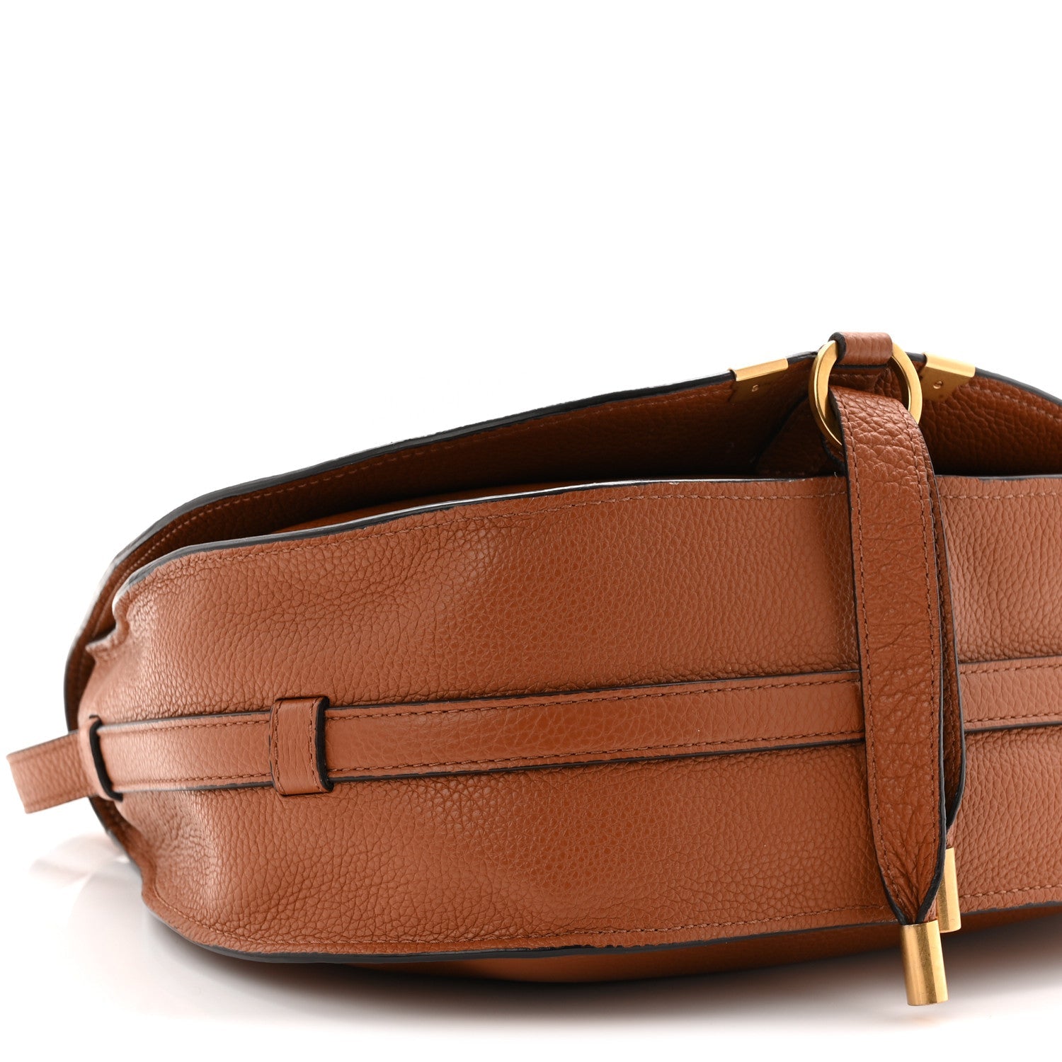Calfskin Medium Marcie Round Crossbody Bag Tan