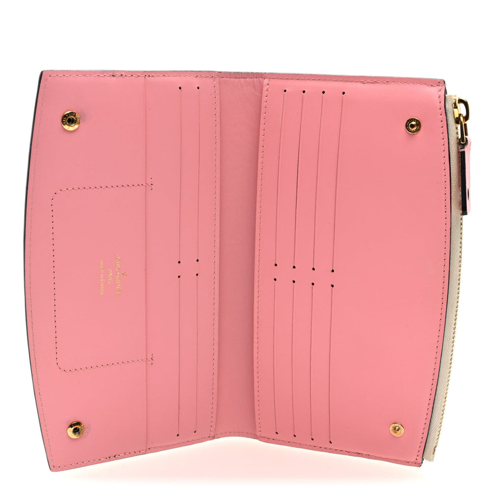 Calfskin City Steamer Wallet Kaki White