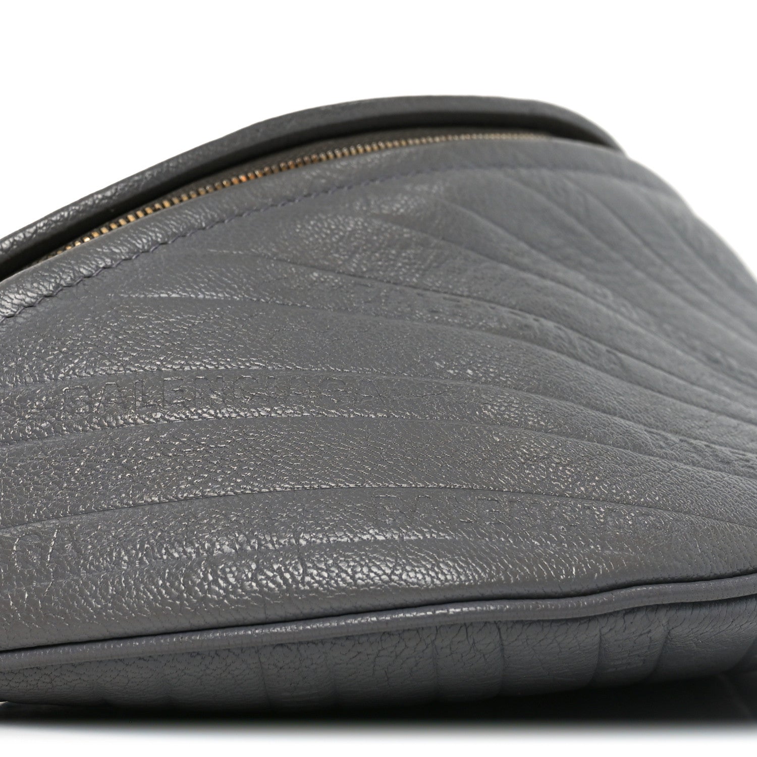 Shiny Goatskin Allover Logo Embossed XS Souvenir Belt Bag Gris